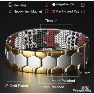 5 pcs Lot sale!Fashion Bracelets, Titanium, Hematite, Neodymium Magnet